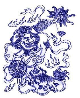 獅子滾繡球.jpeg 獅子滾繡球圖案